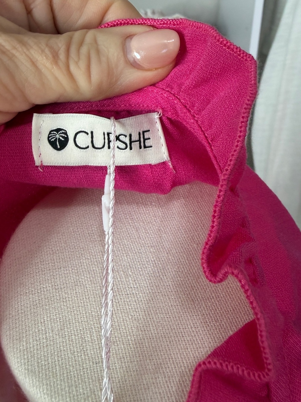Cupshe Fuchsia Tie-Front Tiered Mini Dress - Picture 9 of 10